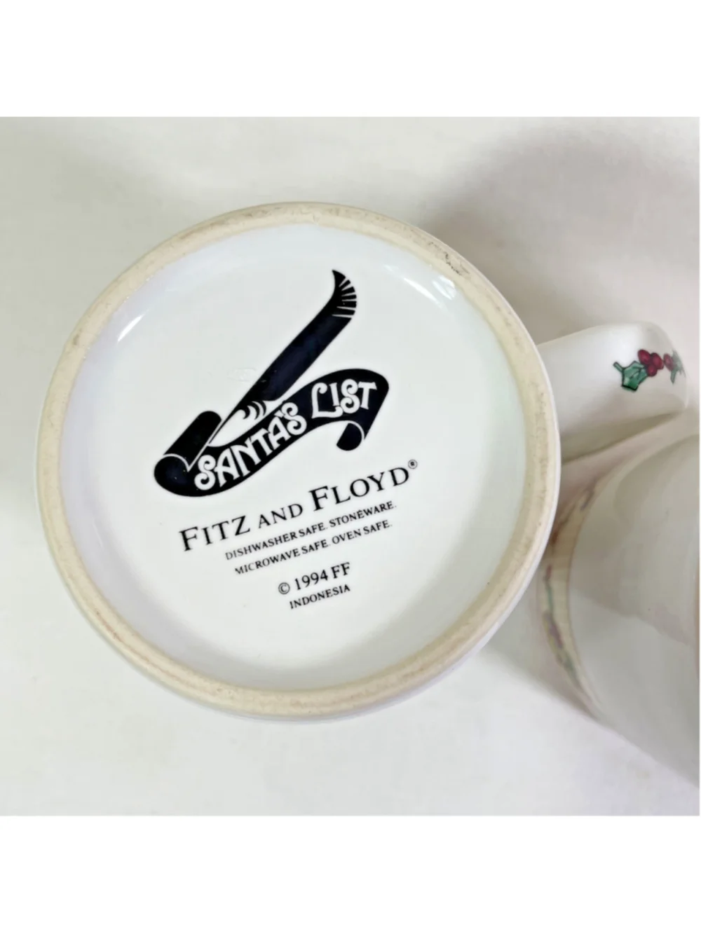 Vintage Fitz and Floyd Santa's List Coffee Tea 4